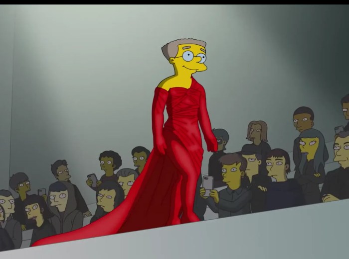 Simpson character in rhinestone suit