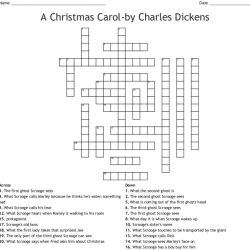 A christmas carol crossword puzzle answers