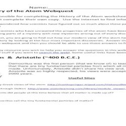 History of an atom worksheet answers