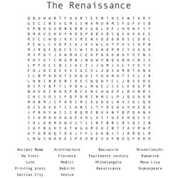 Renaissance word search answer key