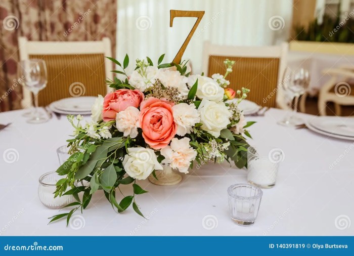 The table shows the number of flowers in four bouquets